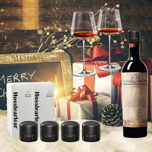 Vista 5 de Hosslearlear Tapones de vino para botellas de vino, corchos reutilizables de silicona, lindos accesorios para vino, juego de 4