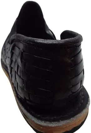 Vista 5 de GCENTERPRISE, Huaraches mexicanos para hombre, huaraches negros, guaraches Mexicanos para Hombre, Rayadillo Negro