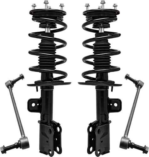 Vista 45 de Detroit Axle - Kit de 4 piezas RWD Puntales Delanteros Barras Estabilizadoras para Ford F-150 2021 2022 2023 2024, 2 Puntales con Resorte Helicoidal