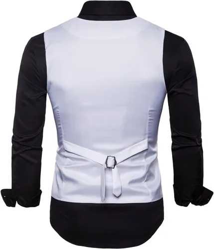 Vista 3 de AOYOG - Chaleco formal de negocios de hombres para traje o esmoquin