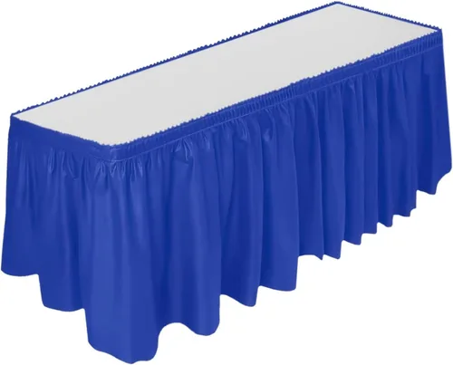 Vista 7 de DecorRack Falda de mesa, 29 pulgadas x 14 pies, sin BPA, desechable, reutilizable, rectangular, color negro (paquete de 1)