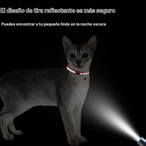 Vista 6 de 18 piezas de collares reflectantes para gatos con campana ajustable de 19-32 cm, collares de identificación ajustables y separables de nylon suave