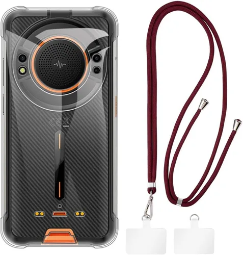 Vista 12 de Estuche y cordón para Ulefone Power Armor 16S - transparente+negro Funda transparente + cordón azul