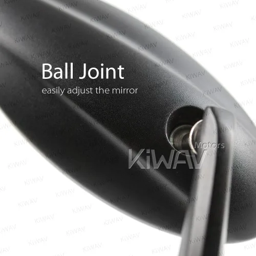 Vista 6 de KiWAV Espejos de extremo de barra de motocicleta ultra negro compatible con manillar roscado M6