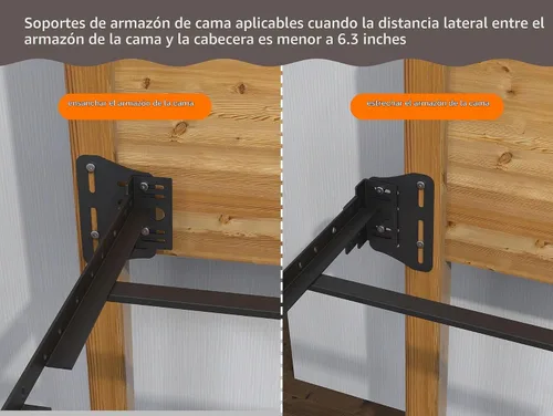 Vista 7 de Adaptador/conector de 2 soportes de marco de cama para cabecero