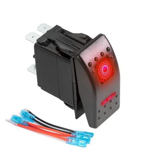 Vista 9 de FXC Interruptor basculante momentáneo (Encendido)/Apagado de 5 pines con luz LED azul láser 20 A/12 V 10 A/24 V con juego de cables de puente