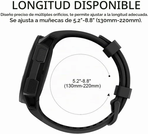 Vista 5 de Compatible con Garmin Instinct Solar/Tactical/Esports/Tide, 0.866 pulgadas de ancho, correa de repuesto de silicona suave para Garmin Instinct 2/2