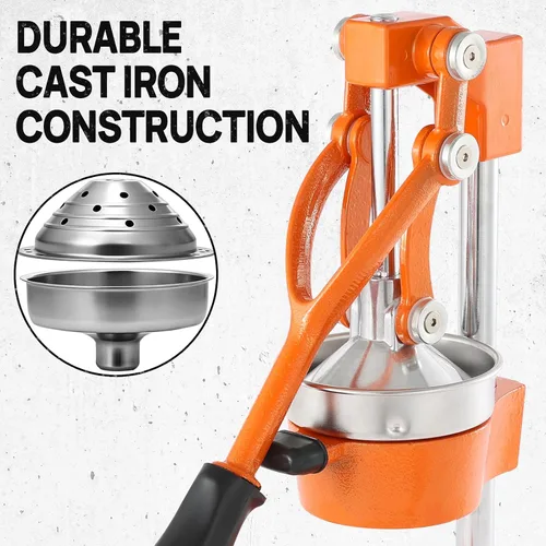 Vista 4 de Exprimidor de cítricos de hierro fundido de cocina, exprimidor manual de naranja, exprimidor de encimera resistente para limón, naranja, fácil