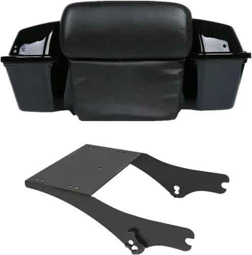 Vista 9 de XFMT Tronco de afeitar de 5.5 pulgadas con almohadilla de respaldo para Harley Touring Road King Street Glide Road Glide Electra Glide 1997-2013