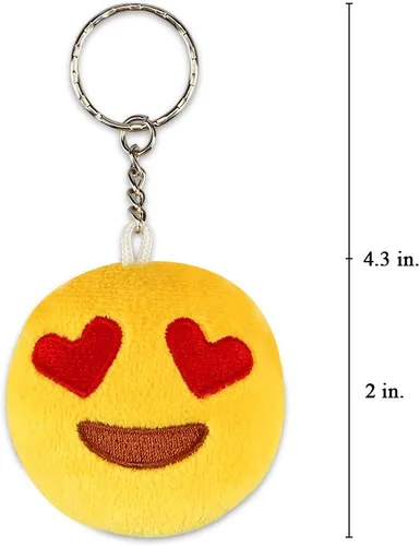 Vista 3 de Dreampark Emoji - Llavero de felpa para niños, diseño de emoji, ideal para fiestas de Navidad o cumpleaños, 2 pulgadas
