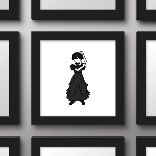 Vista 2 de Trends International Gallery Pops Wednesday - Wednesday Dance #1 - Póster de pared, 12.00 x 12.00 pulgadas, versión de marco negro
