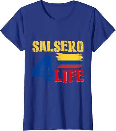 Vista 4 de Salsa Colombiana Gift - Camiseta de música con bandera colombiana Negro