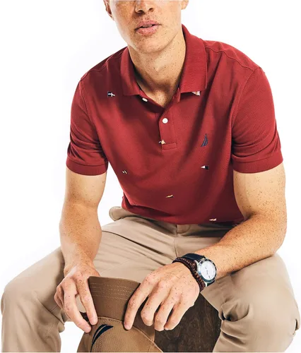Vista 2 de Nautica Polo de cubierta con estampado de ajuste clásico para hombre