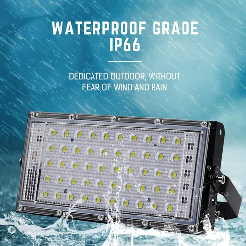 Vista 5 de plplaaoo Luz de inundación LED de 100 W, luces de inundación al aire libre, luz de trabajo LED súper brillante, luz de inundación luminosa de 10000