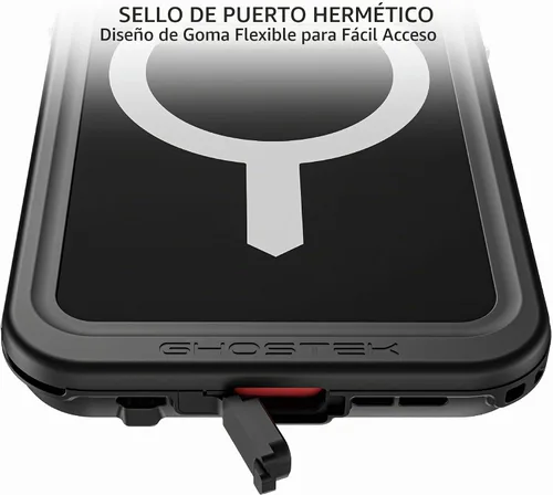 Vista 5 de Ghostek NAUTICAL funda delgada para iPhone 14 Plus a prueba de golpes impermeable con protector de pantalla y imán MagSafe con carga inalámbrica