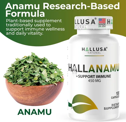Vista 6 de Hallusa Natural Raíz de Anamu 450 mg - Petiveria Allicea - Anamu Cápsulas Orgánicas - Sistema Inmunológico y Energía - 100 Cápsulas