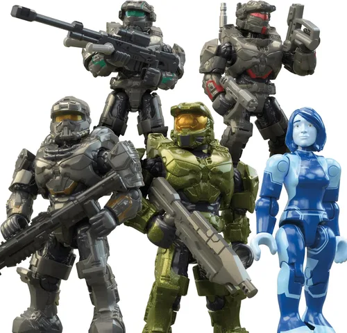 Vista 3 de MEGA Halo the Series - Juego de juguetes de construcción de vehículos, FLEETCOM Warthog ATV con 469 piezas, 5 micro figuras de acción, articulación