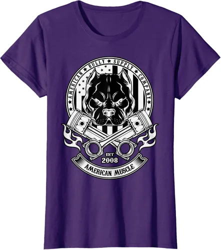 Vista 10 de American Muscle - Camiseta de cabeza dura Pit Bull American Bully, Negro, S