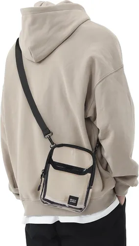 Vista 9 de SEAFEW Clear Mini Crossbody Bag Shoulder Bag for Men, Small Messenger Satchel Bag for Women