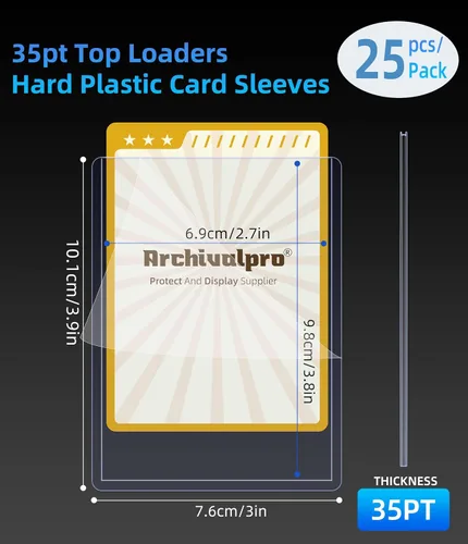 Vista 3 de 35PT Toploader - Fundas para tarjetas, 25 unidades, 3 x 4 pulgadas, Ultro transparente, para tarjetas intercambiables (25 unidades, 35 unidades)
