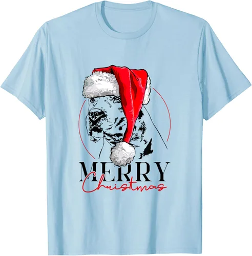 Vista 14 de Camiseta divertida de Papá Noel Dogo Argentino para perro de Feliz Navidad, Blanco