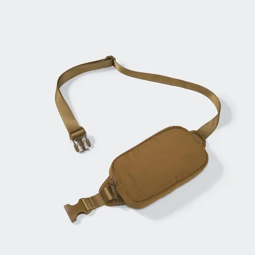 Vista 2 de Mini riñonera Pander impermeable de 0.7 litros, cangurera para todas partes para mujeres y hombres., Marrón, Sólido