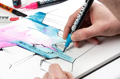 Vista 3 de MOLOTOW GRAFX Aqua Ink Soft Liner - Marcador de bomba de pincel, licuadora, 1 unidad (699.039)