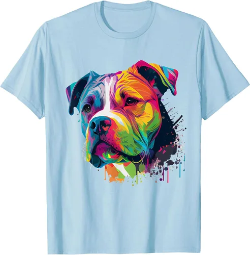 Vista 11 de Colorful American Bulldog American Bully Men Women T-Shirt Asphalt Grey