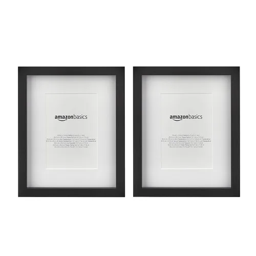Vista 8 de Amazon Basics Marco de fotos rectangular de 5 x 7 pulgadas o 4 x 6 pulgadas con paspartú, paquete de 2, color negro