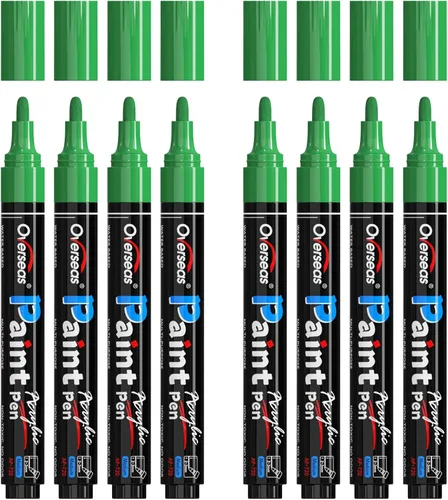 Vista 14 de Overseas - Marcadores de pintura acrílica negra, paquete de 8, bolígrafos de pintura de punta media Waterproof, Quick Dry, Fade Resistant, Non