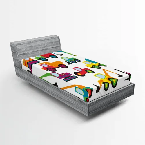 Vista 87 de Ambesonne Juego de sábanas bajeras veganas, ilustración de plátanos simétricamente alineados con patrón de frutas exóticas, funda de cama