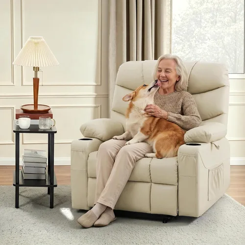 Vista 5 de MCombo Elevador eléctrico reclinable para ancianos, cuero R7289