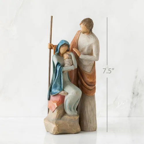 Vista 2 de Willow Tree The Holy Family - Juego completo de pesebre de 6 piezas en pequeña escala
