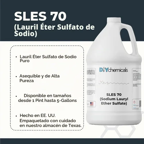 Vista 2 de DIYChemicals Sulfato de lauril éter de sodio (SLES) de alta pureza al 70% (1 galón)