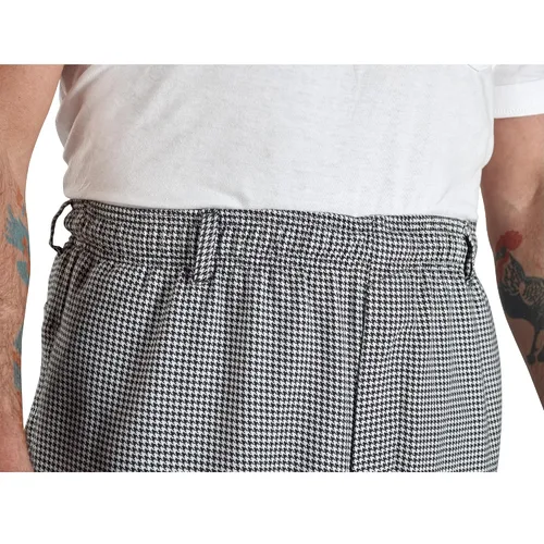 Vista 4 de Mercer Culinary M60030HT6X Millennia - Pantalones de cocina para hombre, talla 6XL, dientes de perro blanco y negro