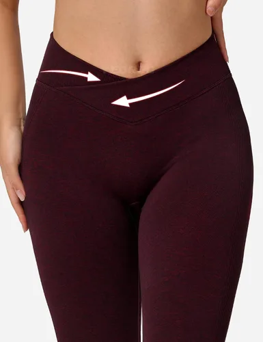 Vista 3 de YEOREO Leggings de entrenamiento profesionales cruzados para mujer, cintura cruzada en V, teñido anudado, sin costuras, pantalones de yoga