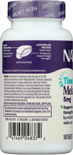 Vista 4 de Melatonina 5mg de liberación prolongada, 0.32 lb