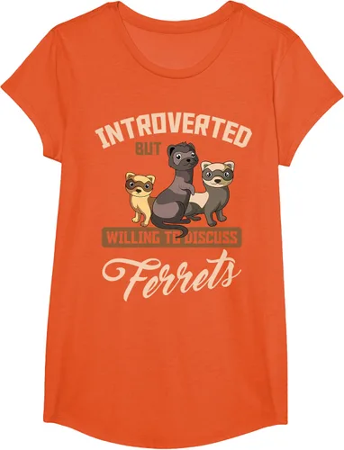 Vista 75 de Camiseta para amantes de los animales de los hurones, Negro, S