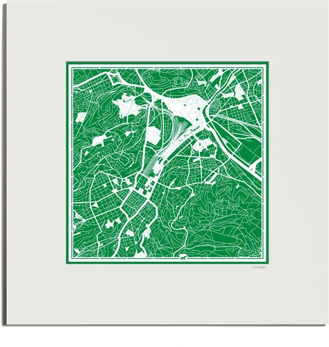 Vista 80 de O3 Design Studio Mapa de corte de papel de París, color negro mate, 20 x 20 pulgadas, arte en papel