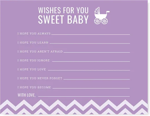 Vista 7 de Andaz Press Lavender Chevron Girl Baby Shower Colección, juegos, actividades, decoraciones, tarjetas de consejos para la futura mamá, paquete de 20