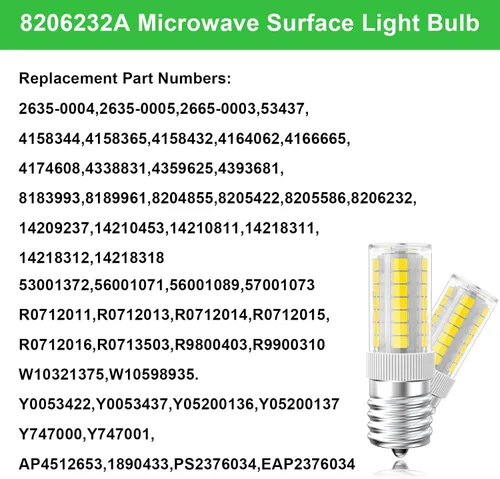 Vista 7 de Bombillas LED de microondas debajo del capó equivalente a 40 W, bombilla LED E17 regulable para campana extractora, refrigerador, 3 W 360 lm LED