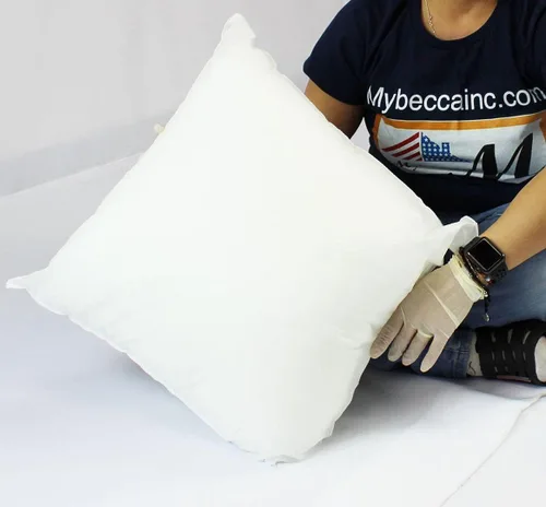 Vista 2 de Mybecca Funda de almohada cuadrada hipoalergénica de poliéster, 18 x 18 pulgadas, color blanco