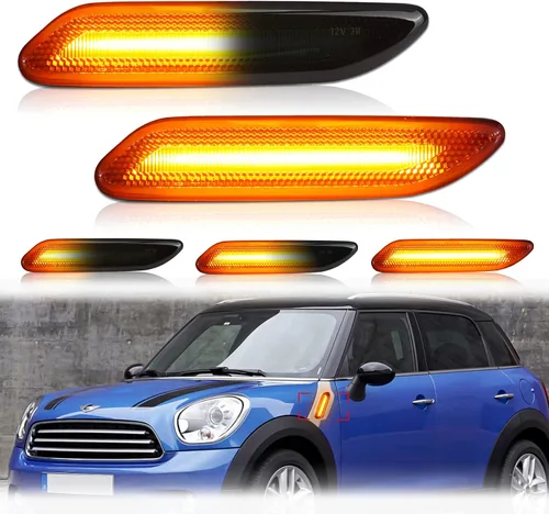 Vista 10 de Ensamble de luz de marcador lateral Bestview compatible para MINI Cooper R50 R52 R53 2002-2006, luces de señal de giro intermitentes secuenciales