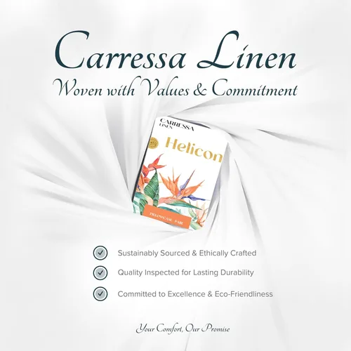 Vista 8 de Carressa Linen Juego de 2 fundas de almohada 100% de algodón egipcio de la serie 1500 de lujo tamaño estándar/Queen (beige), suaves como la seda