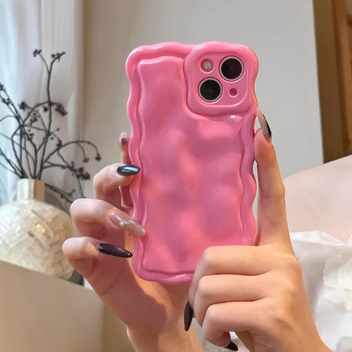 Vista 44 de FABSPARK Funda para iPhone 11, Patrón de Burbujas de Meteorito 3D Electrochapado Galvanizado con Brillos Marco Ondulado Rizado Funda Brillante, TPU