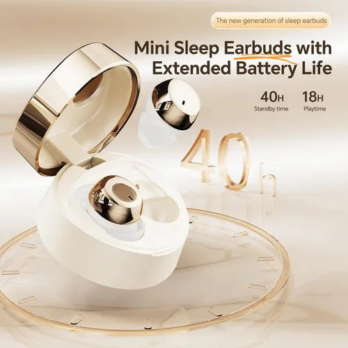 Vista 6 de Xmenha Mini auriculares invisibles para dormir de lado, auriculares inalámbricos Bluetooth para dormir, auriculares pequeños con cancelación