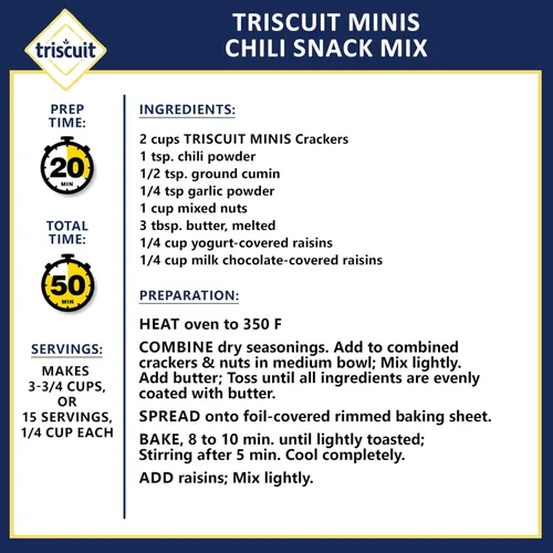 Vista 12 de Triscuit Minis - Galletas originales de trigo integral de grano entero, galletas veganas, 20 unidades Bocadillos para el almuerzo a granel