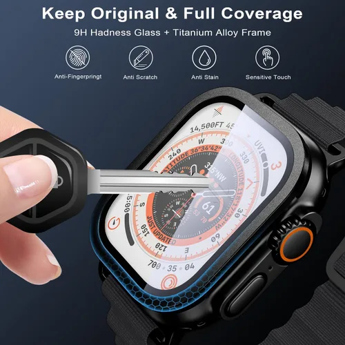 Vista 2 de WSKEN Protector de pantalla ligero para Apple Watch Ultra 3/Ultra 2/Ultra
