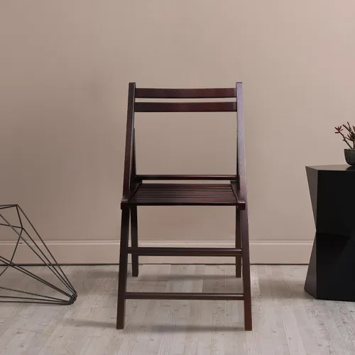 Vista 8 de Casual Home Juego de 2 sillas plegables de madera - Espresso