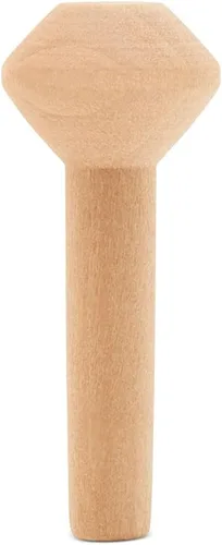 Vista 3 de Chimeneas de madera sin terminar, 1-1/2 pulgadas, parte de tren de madera sin terminar para manualidades, paquete de 25 pequeñas chimeneas de madera